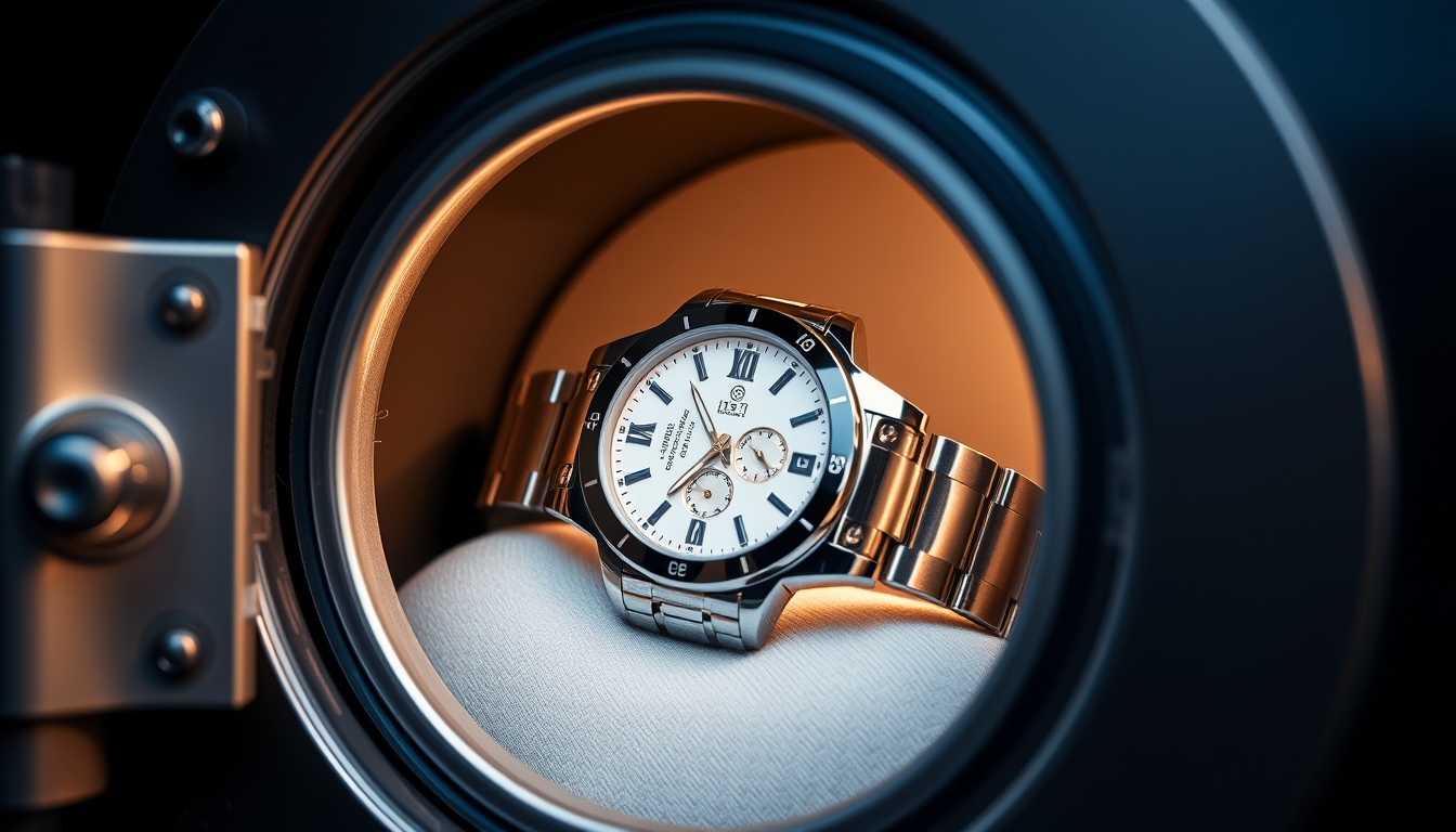 Expensive watch in a bank safe.