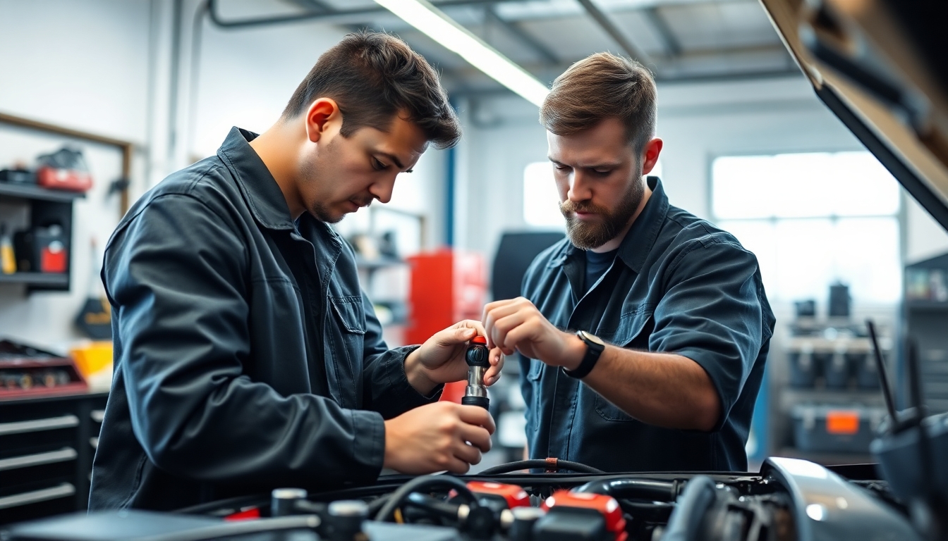 Zündsystemschaden: Mechaniker in Werkstatt