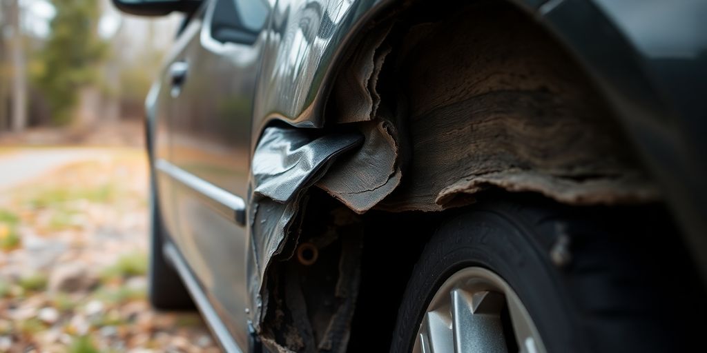Auto mit Schäden durch Wildunfall