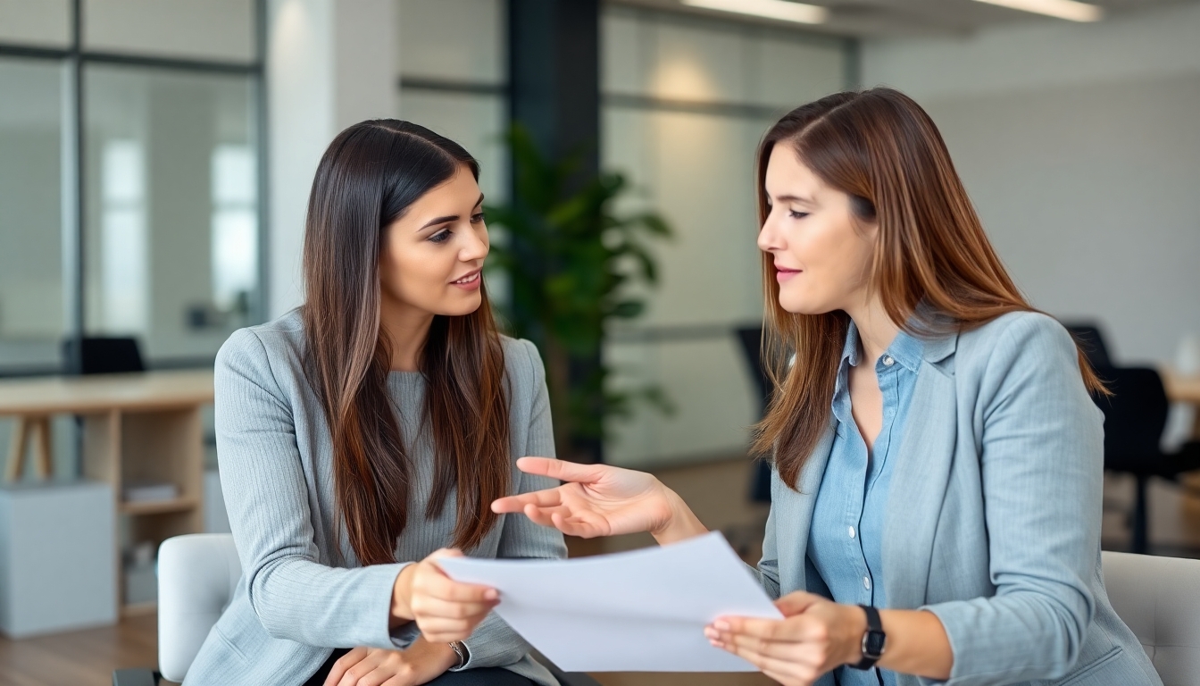 Insurance advisor consulting with a female client.
