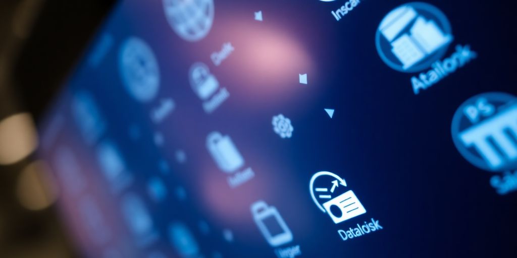 Digitale Datenbank mit Speicheroptionen und Kategorien.