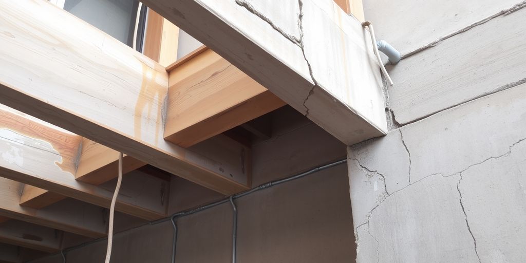 Construction site with structural issues and poor workmanship