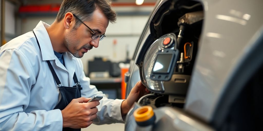 KFZ Sachverständiger bei der Schadensbewertung.