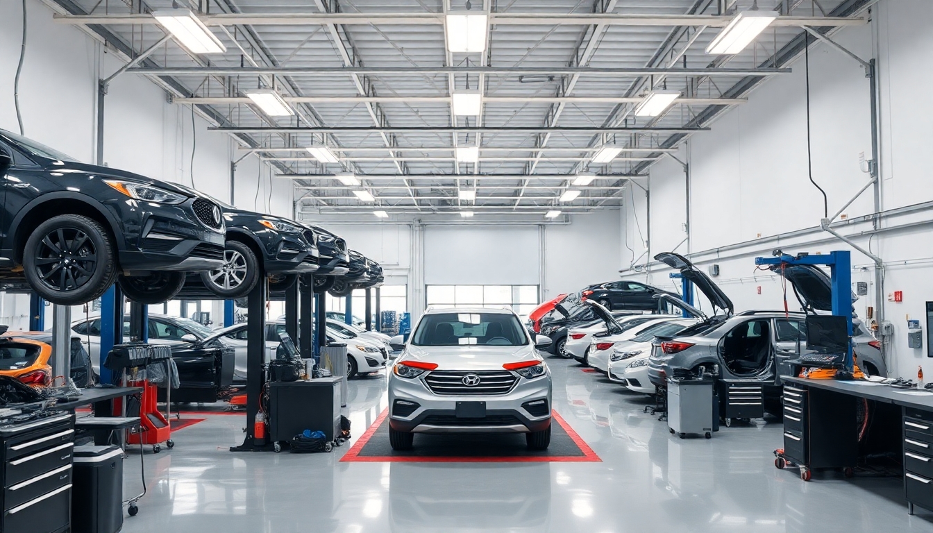 Modern workshop interior with advanced tools and equipment.