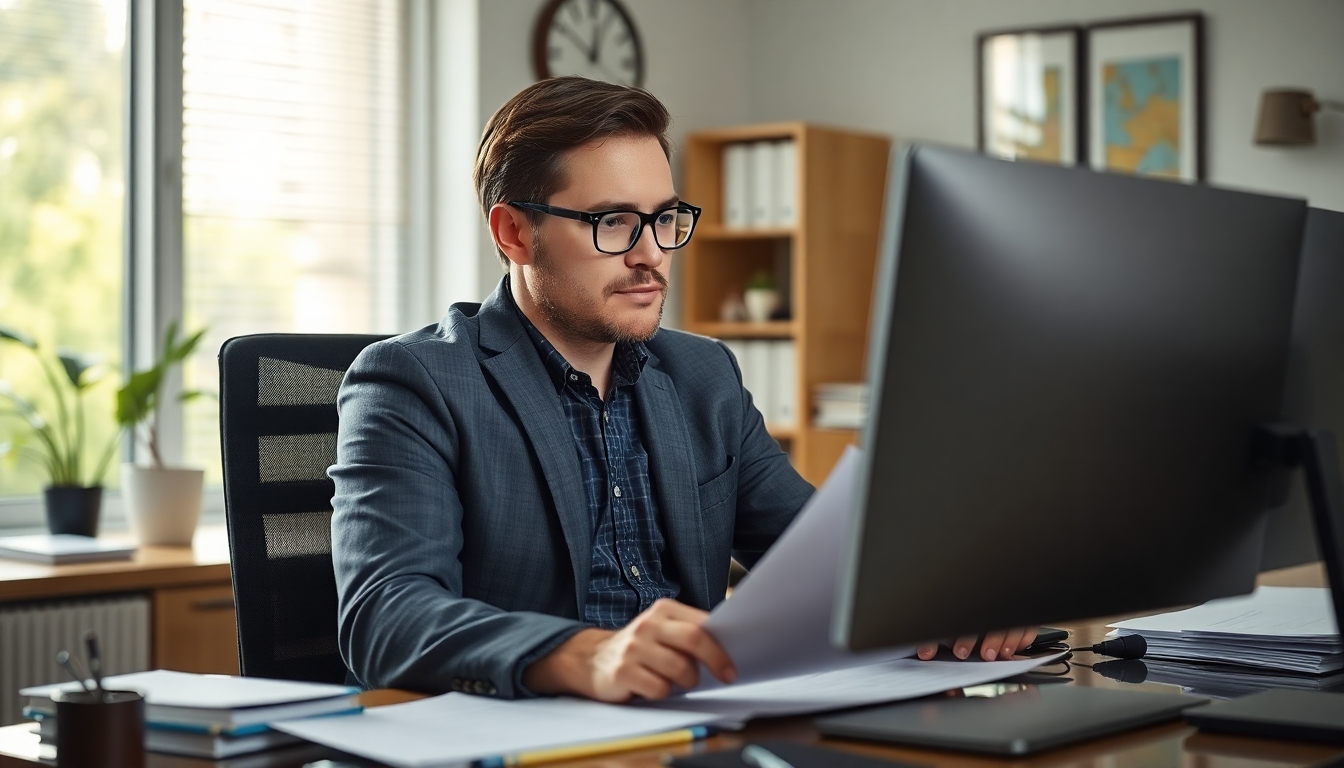 KFZ Schadenregulierung: Sachbearbeiter bearbeitet Versicherungsschaden
