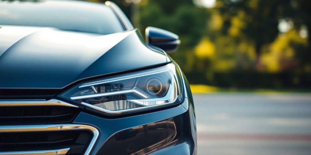 Schadenregulierung: Leasingfahrzeug in ruhiger Umgebung, modern und elegant.