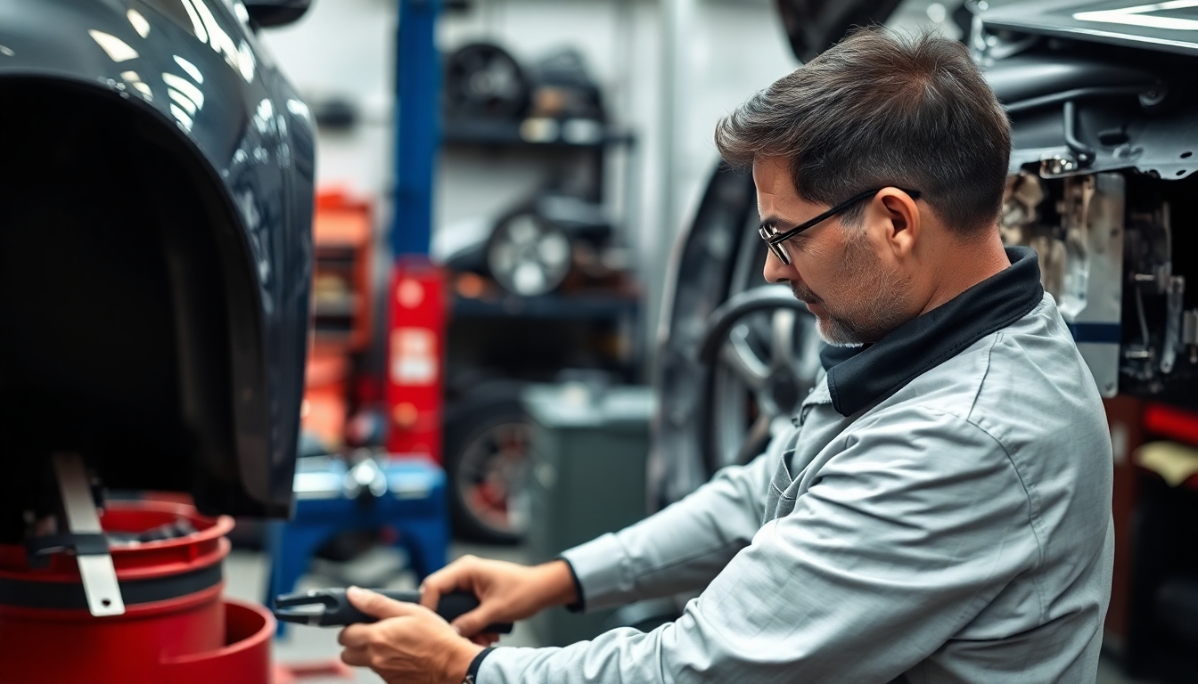 Karosserieschaden wird repariert