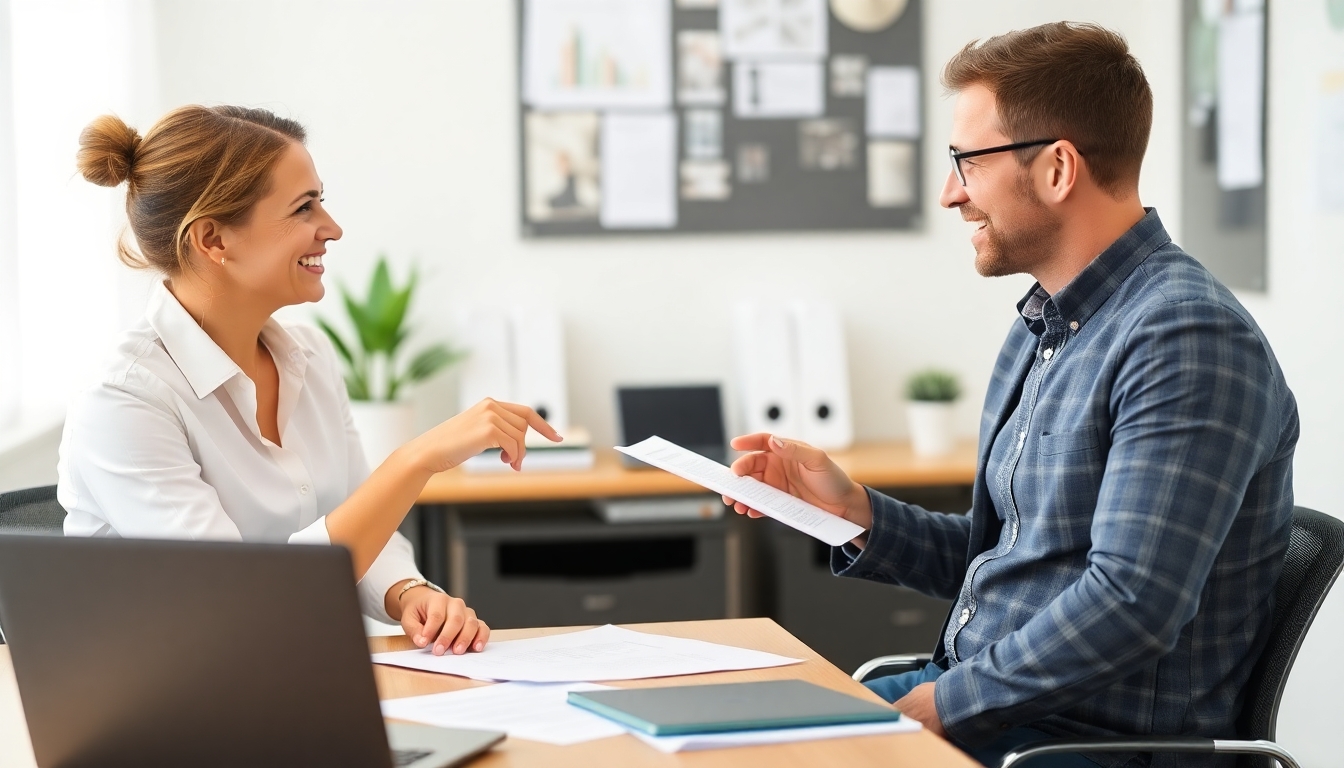 Insurance advisor discussing car mileage with a client.