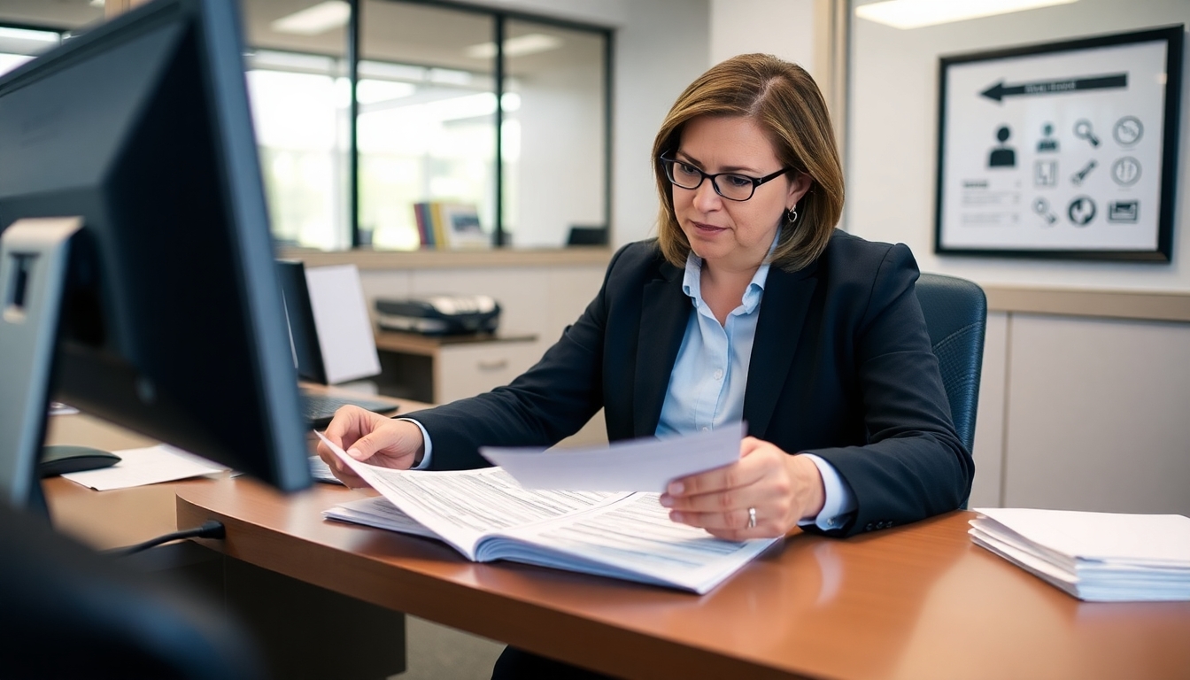 Sachbarbeiterin bearbeitet einen KFZ Hagelschaden