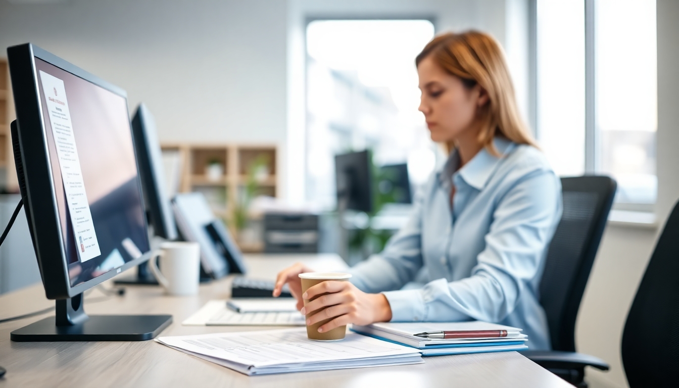 Sachbearbeiterin prüft die Vorteile einer eVB-Nummer