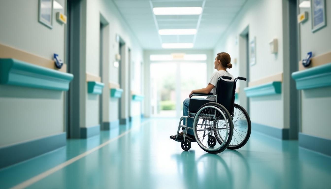 Querschnittslähmung: Rollstuhlfahrer im Krankenhaus