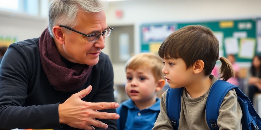 Besorgter Elternteil spricht mit Kind über Schulausfallgeld.