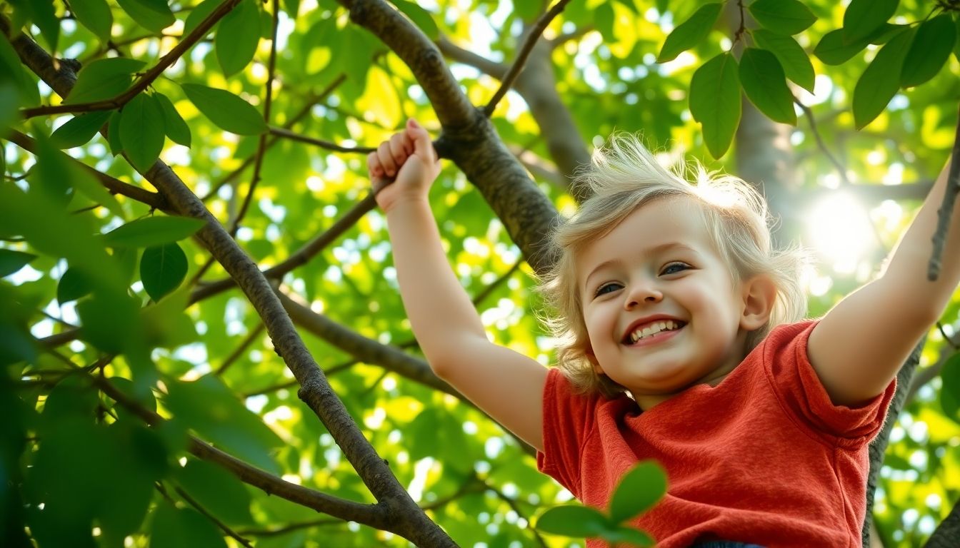 Schulausfallgeld: Kind klettert auf einen Baum