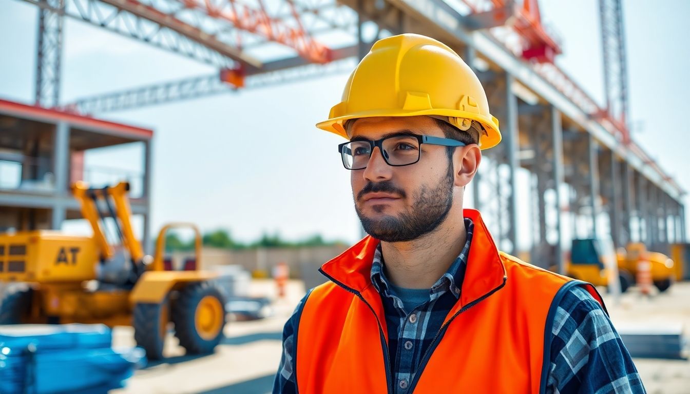 Mann auf Baustelle fragt sich, was ein Arbeitsunfall ist.