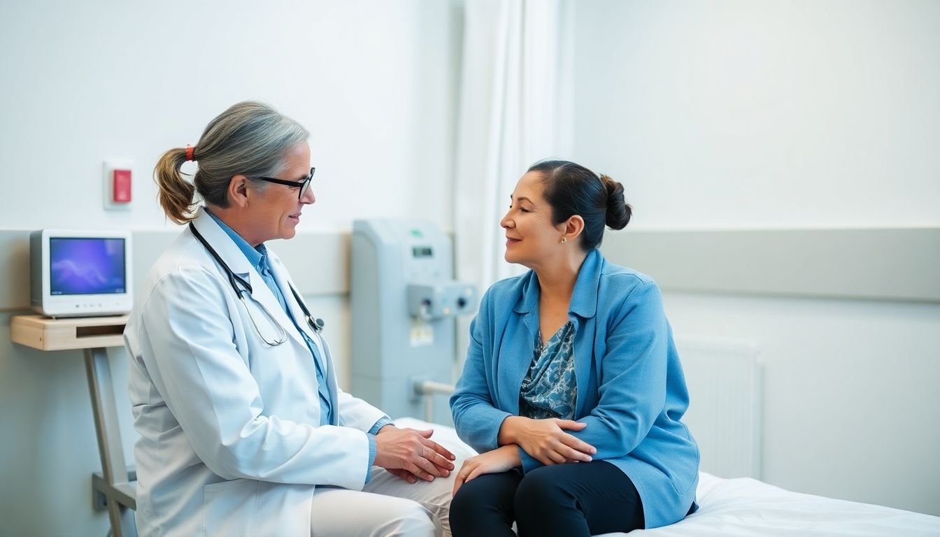 Krankenhaustagegeld mit Genesungsgeld: Arzt und Patientin unterhalten sich