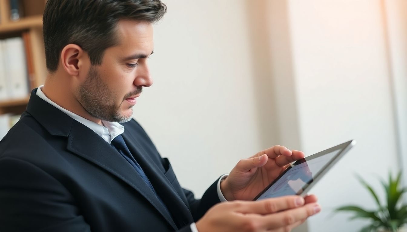 Gliedertaxe: Kunde prüft Details im Tablet