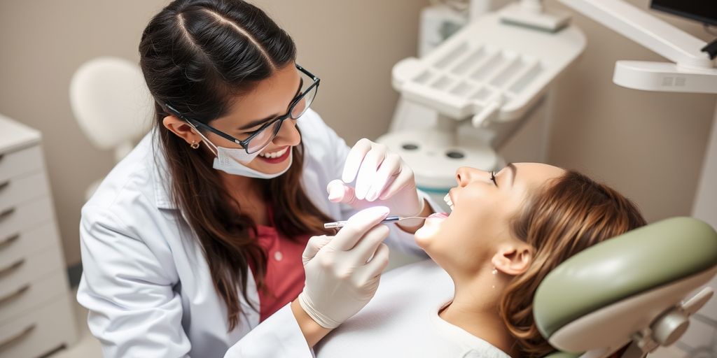 Pregnant woman at dentist