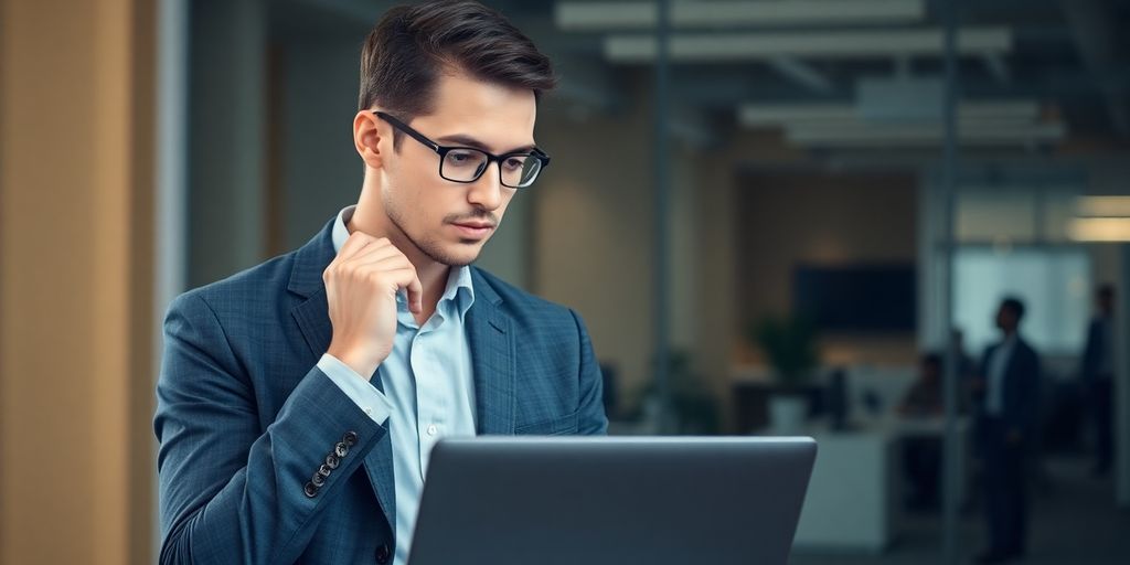 Berufswechsel: Person wechselt den Beruf in einem modernen Büro.