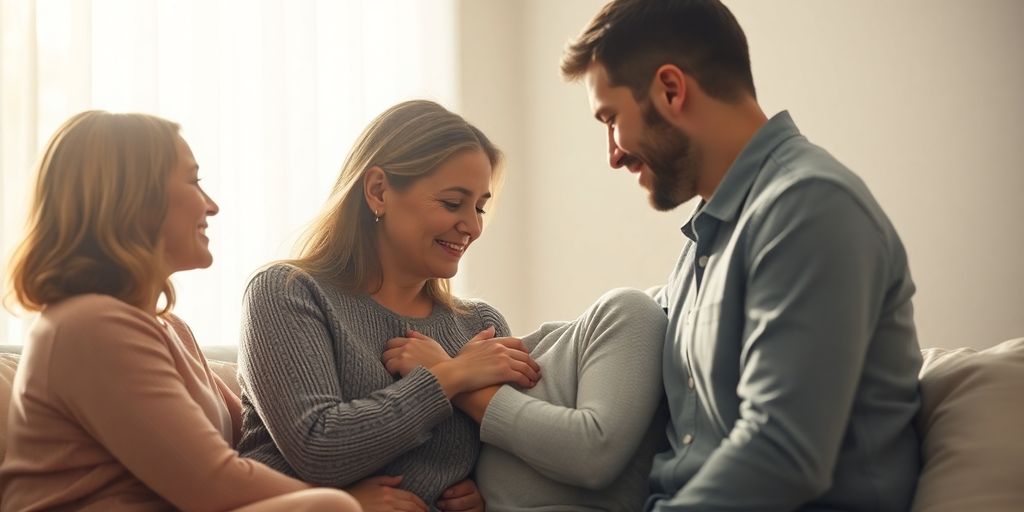 Familie in einem friedlichen Moment der Unterstützung.