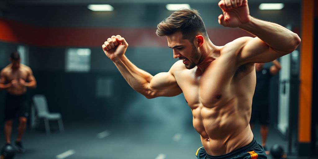 Athlet bei intensiver sportlicher Betätigung