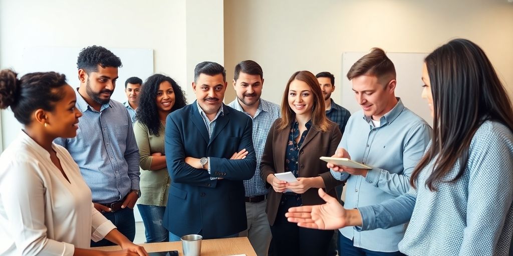 Verschiedene Erwachsene in einer beruflichen Schulung.