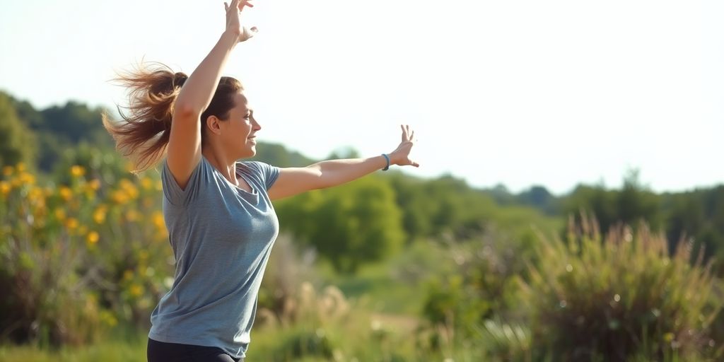 Person bei sportlicher Aktivität in der Natur.