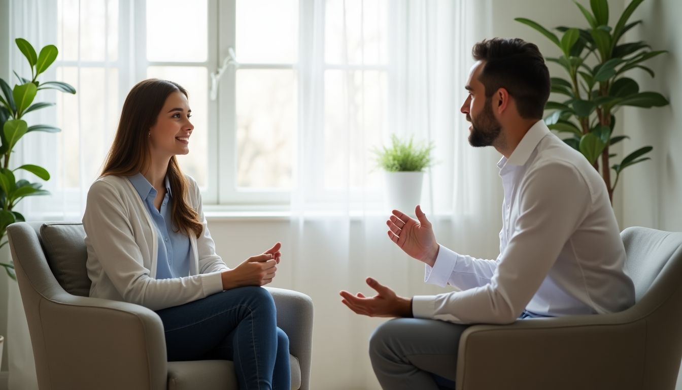 Psychologe übernimmt die psychologische Betreuung einer Patientin