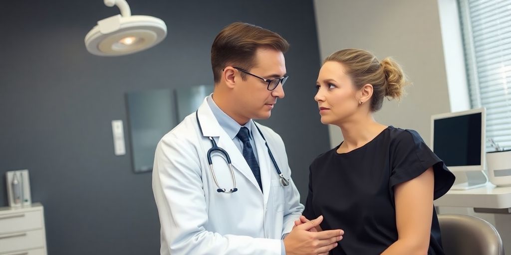 Arzt und Patient im Beratungsgespräch zur kosmetischen Operationen.