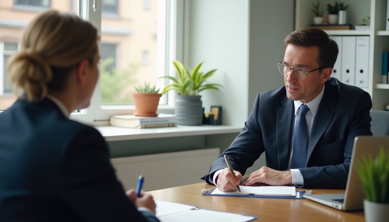 Anwalt im Gespräch mit Kunden zum Thema Straf-Rechtsschutz.