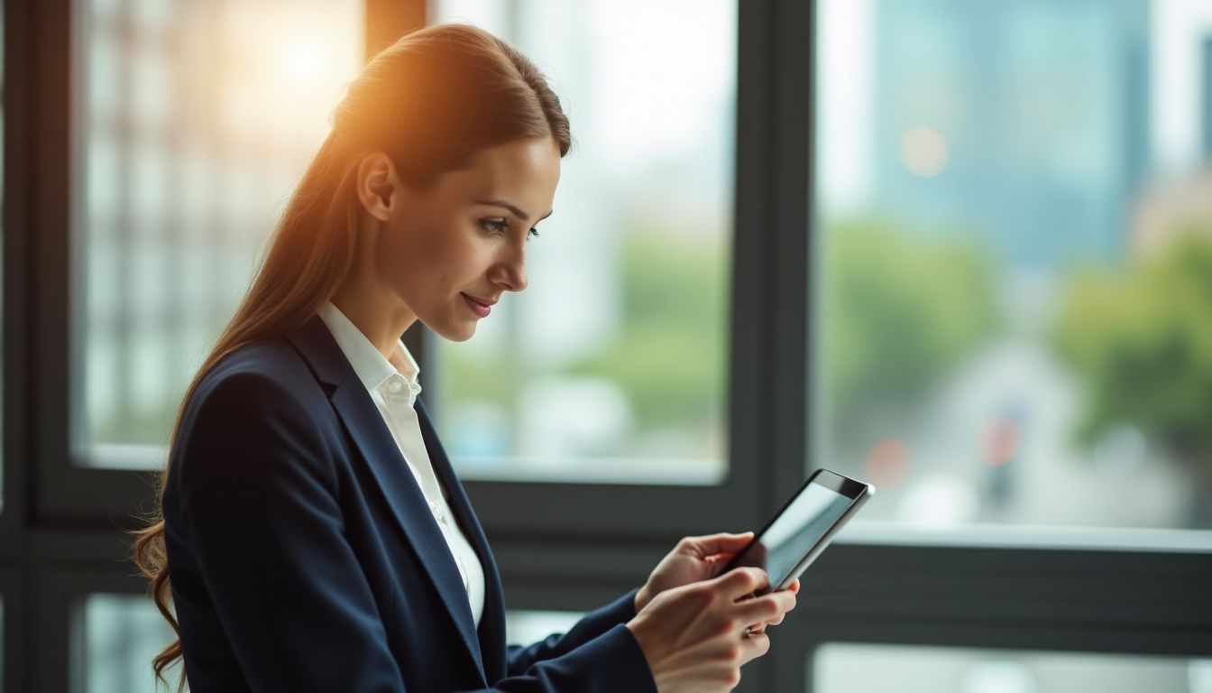 Rechtsanwalt in heller Umgebung arbeitet am Tablet zum Thema Beweisverfahren