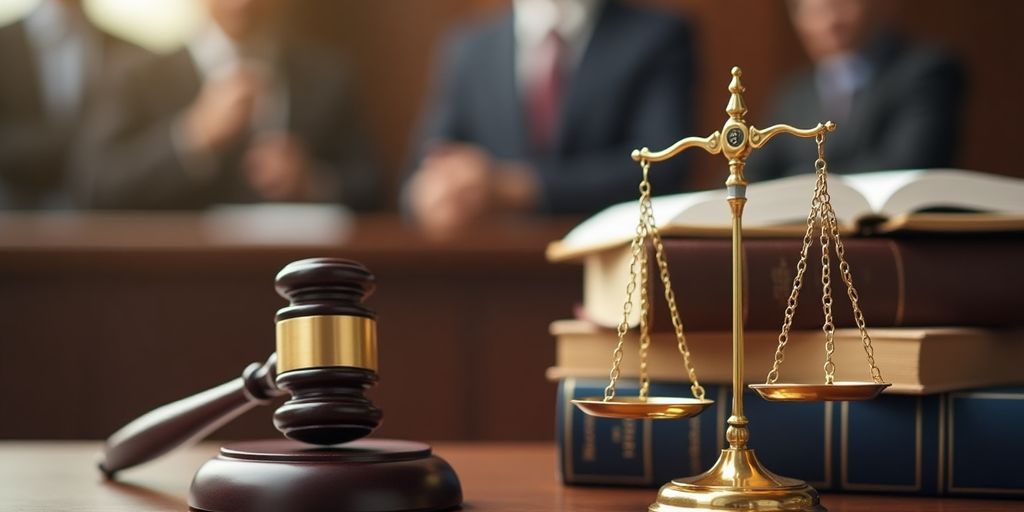 Straf-Rechtsschutz: Rechtschutzsymbolik mit Hammer und Waage