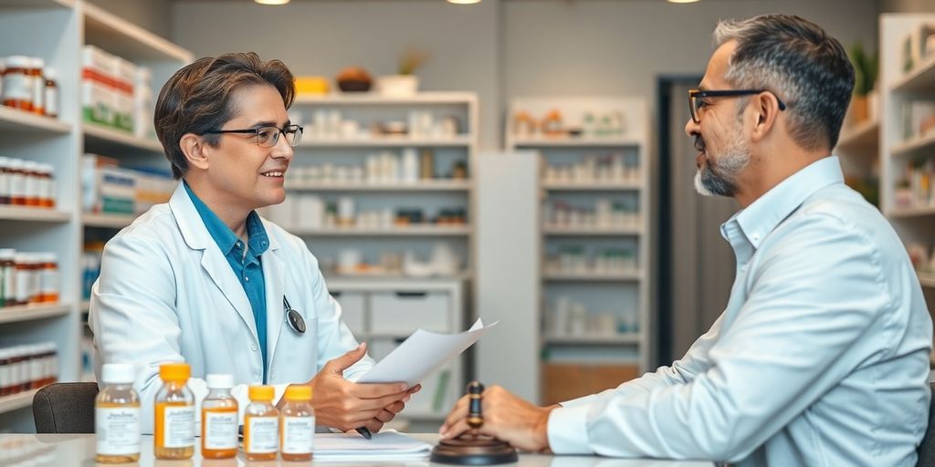 Apotheker im Gespräch über Rechtsschutzversicherung für Apothekter.