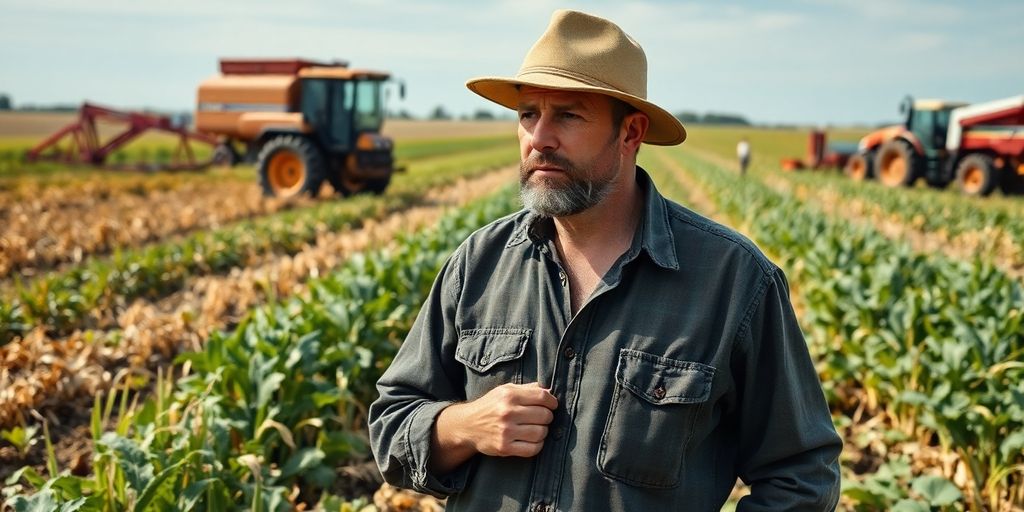 Bauer in einem Feld hat eine Rechtsschutzversicherung für Landwirte abgeschlossen