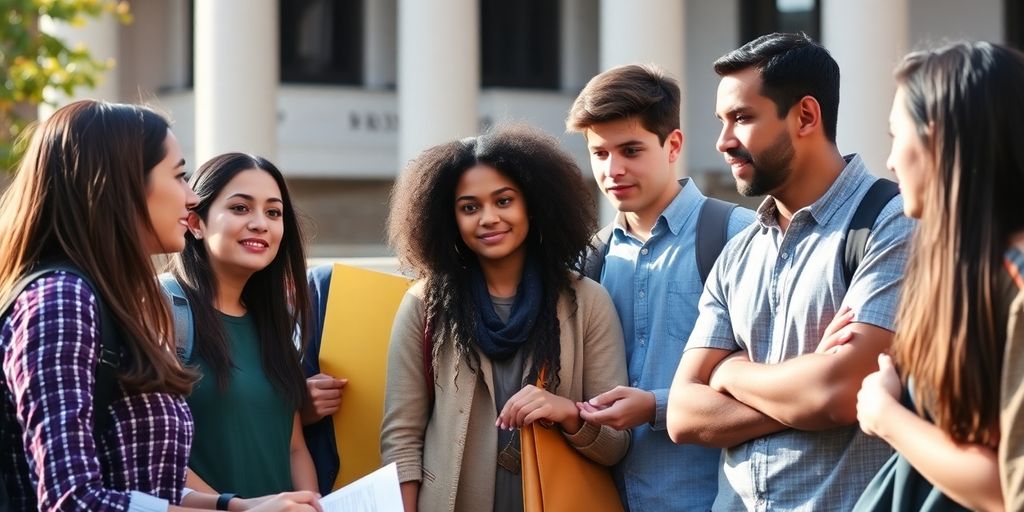 Diskussion unter Studenten über Studentenrechtsschutz
