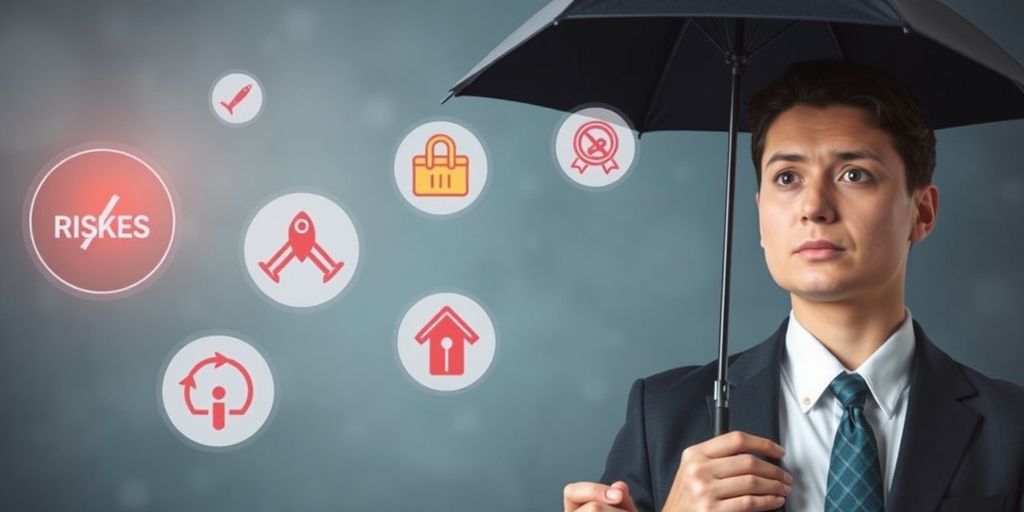 Professional shielding from risks with an umbrella.