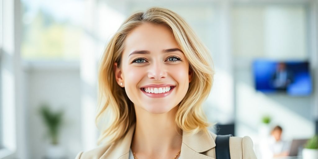 Junge Frau hat eine Nebenberufliche Tätigkeiten versichert.