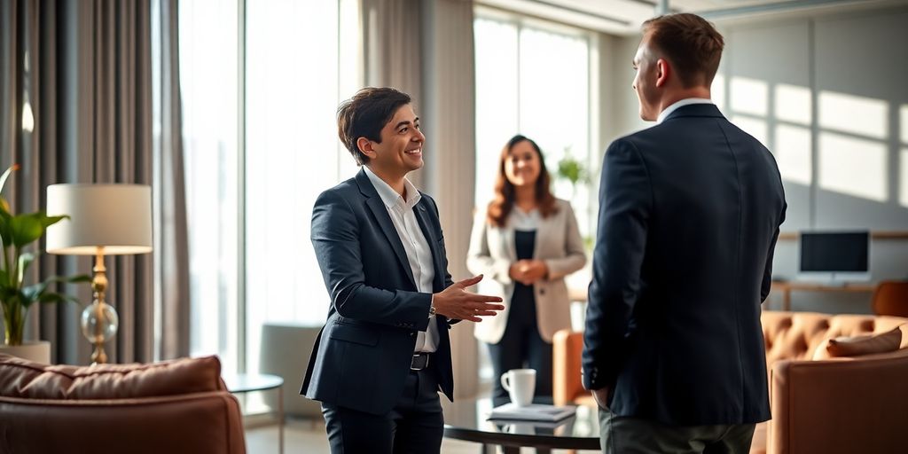 Berater und Kunde im modernen Büro