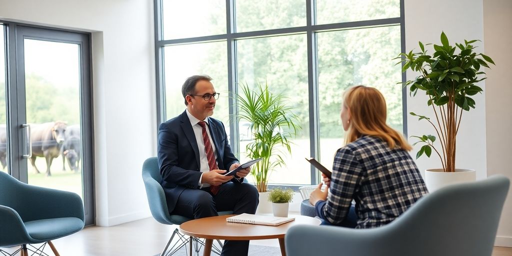 Berater und Kunde im modernen Büro