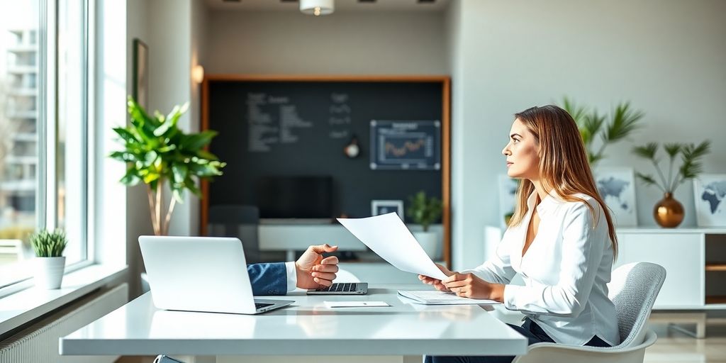 Beratung zwischen Kunde und Berater im modernen Büro.