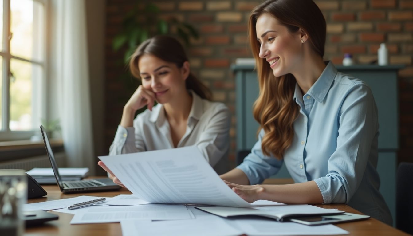 Summenermittlung Gebäudeversicherung: Frauen berechnen den Gebäudewert