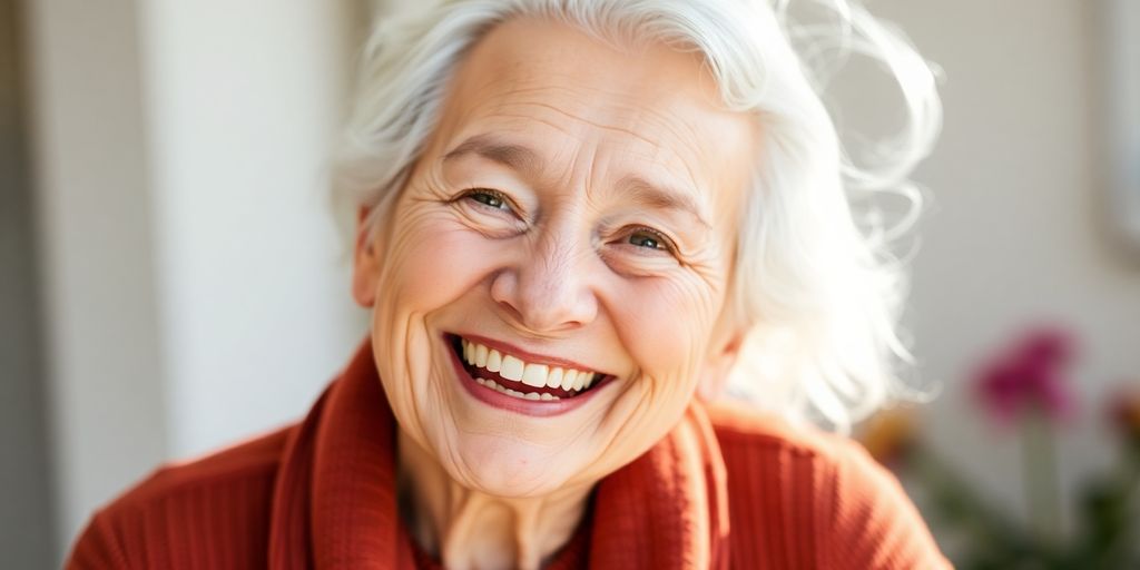 Praktische Anwendung des Barthel-Index: ältere Dame in gemütlicher Umgebung