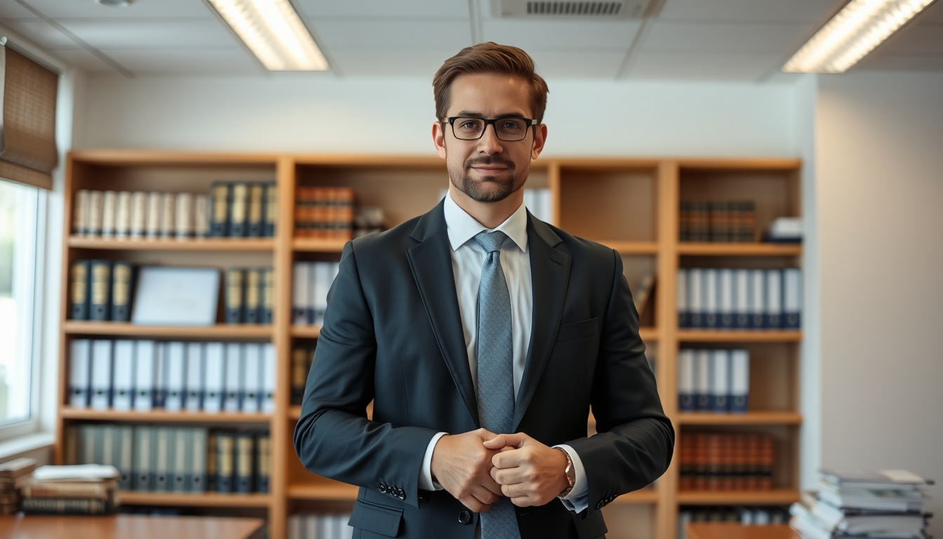 Lawyer representing professional legal protection.