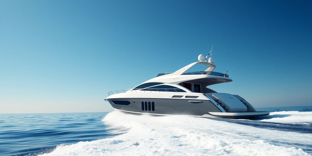 Yacht sailing on calm waters