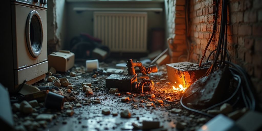 Beschädigte Elektrogeräte durch Überstromschaden.