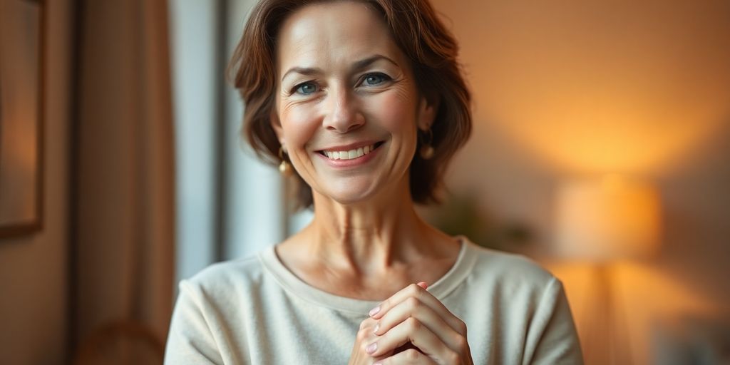 Frau nach Gebärmutterentfernung mit positiver Ausstrahlung.