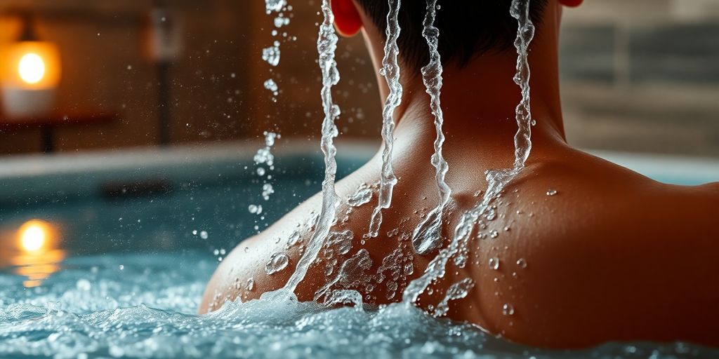 Wasserdruckstrahlmassage mit Wasserstrahlen
