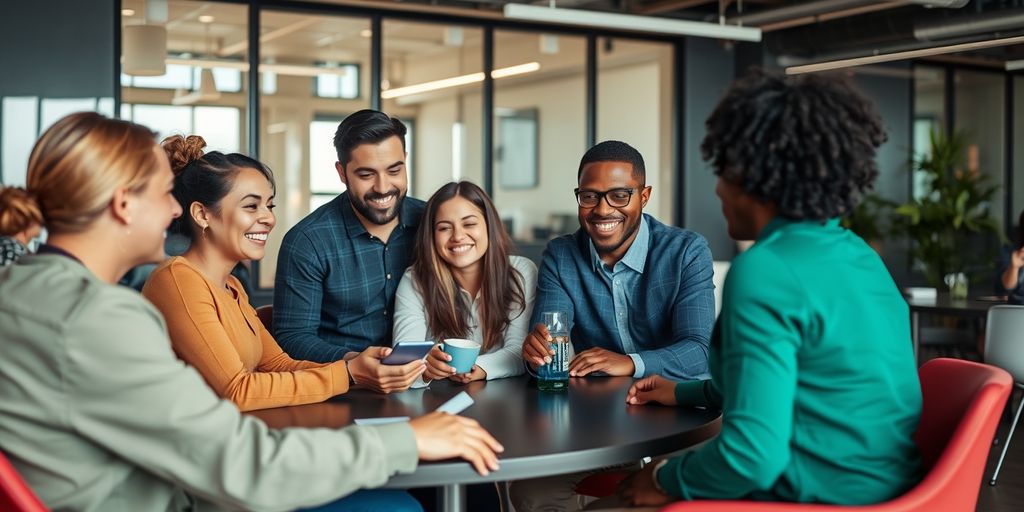 Diverse employees in a meeting