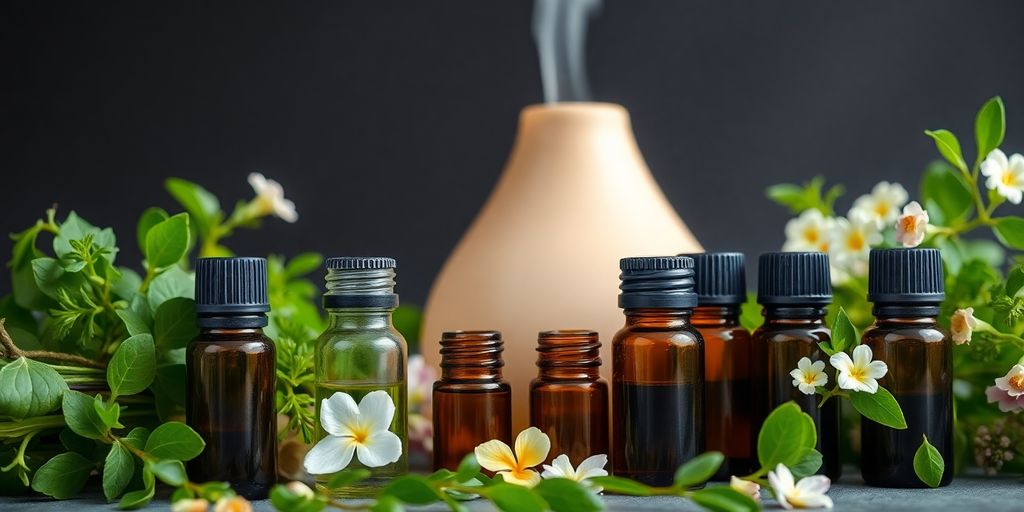 Aromatherapie: Ätherische Öle, Blumen und Diffusor
