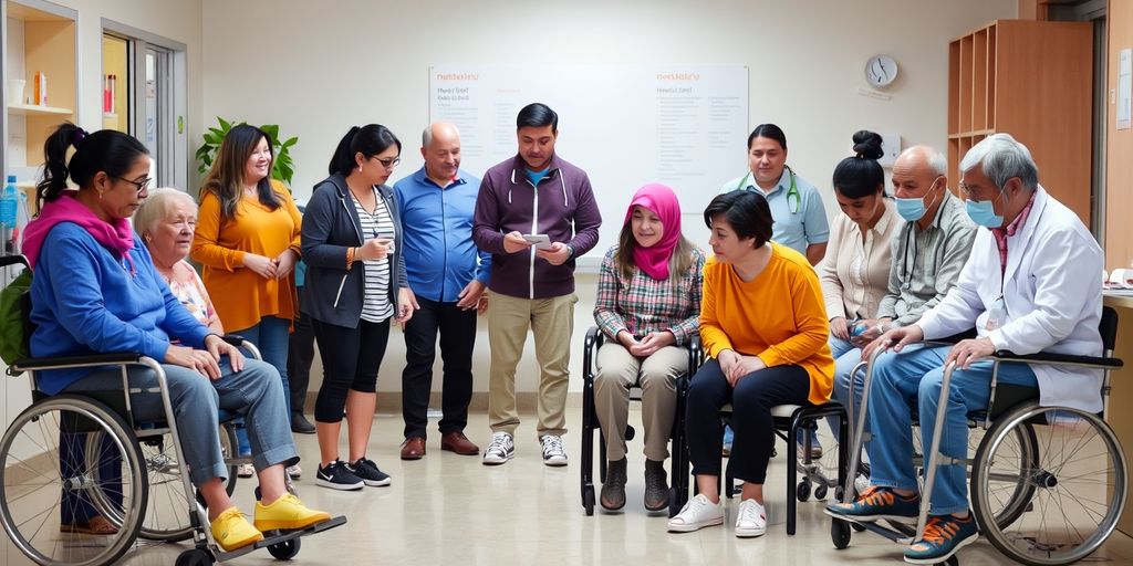 Diverse group showcasing abilities and health conditions.