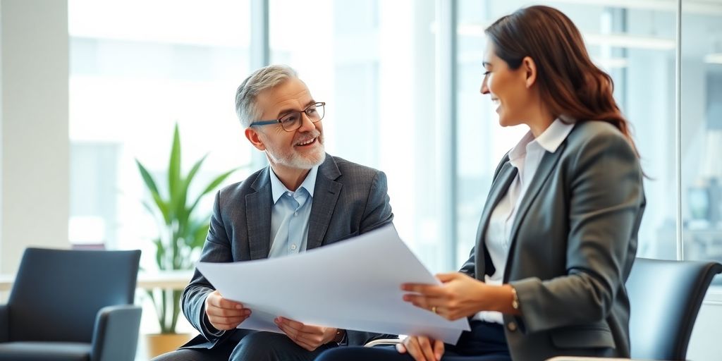Berater und Kunde im Büro